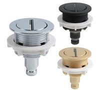 Dual Flush Toilet Cistern Push Button, Chrome Plated ABS Replacement Valve for Most Water Tanks, Easy Install Bathroom Accessory