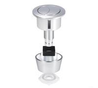 Dual Flush Toilet Flush Button Replacement Kit in Brushed Brass, Fits 20mm and 40mm Cistern Lid Holes, Complete Installation Set for Efficient Water Usage and Modern Bathroom Design(Silver)