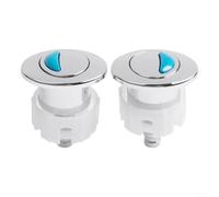 Dual Flush Toilet Push Button Set For Cistern Tank, 2pcs ABS Construction With Electroplated Reducing Rings And Locking Nut To Prevent Loosening(2pc Oval)