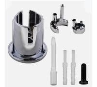 Dual Flush Toilet Push Button with Threaded Rods & Full Fittings, Chrome Plated WC Cistern Replacement Kit Compatible with Roca Separated Toilet Tank, Aftermarket Spare Parts for Dual Flush Systems