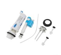 Dual Flush Toilet Replacement System with Adjustable Height Inlet Valve and Drain Assembly for Common Cisterns