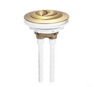 Dual Flush Toilet Tank Button with 100mm Rod, ABS Replacement Push Button for Cistern, Install Bathroom Hardware in Silver, Black, Gold, Rose Gold, Brushed Gold(Brushed Gold)