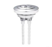 Dual Flush Toilet Tank Button with 100mm Rod, Adjustable Cistern Push Button for Water Saving, ABS Construction in 5 Stylish Colors for Bathroom Decor Upgrade(Silver)