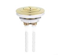 Dual Flush Toilet Tank Button With Adjustable 100mm Rod For Cistern Lid, Abs Replacement Switch In Silver, Black, Gold, Rose Gold Or Brushed Gold Finish For Bathroom(Gold)