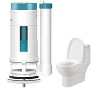 Dual Flush Valve Replacement Kit, Round Plastic Toilet Button Pusher with Cuttable Threaded Rod, Universals Toilet Tank Parts Replacement Parts Flush Handle for Tank