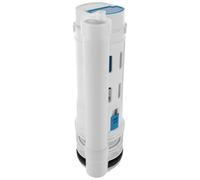 Dual Flush Valve Replacement with Push Button for Split Toilets | White ABS Plastic, Complete Installation Kit, Partial and Full Flush Control, for Bottom Inlet Tanks