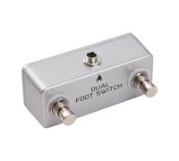 Dual Footswitch Pedal Momentary 2Way Aluminum Alloy 6.35mm Stereo Output Latching Foot Switch Pedal for Amplifiers Effects Drum Machines