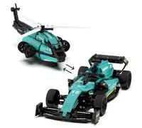 Dual Form F1 Racing Car Building Kit for Speed Champions, 1:14 Scale Formula 1 Building Blocks Set, Helicopter Bricks Model, Home Office Decor, Collectible Gifts for F1 Fans and Adults, 736 PCS