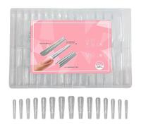 Dual Forms 15 Sizes Clear Nail Extensions Warp-Resistant 240PCS False Nail Tips for Beginners & Professionals Forms Gel Tips Clear Dual BEAUTY