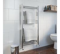 DuraTherm Dual Fuel Heated Towel Rail Chrome Designer Flat Manual Electric 1200x600