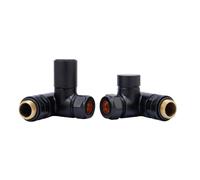 Dual Fuel Manual Radiator Valve Black Corner - 1/2" x 15mm