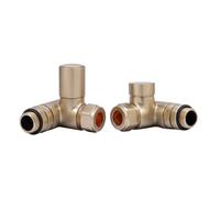 Dual Fuel Manual Radiator Valve Brushed Brass Corner - 1/2" x 15mm