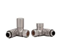 Dual Fuel Manual Radiator Valve Brushed Nickel Corner - 1/2" x 15mm