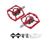 Dual-Function Off-Road Bike Pedals Aluminum Alloy Self-Locking Aluminum Alloy Bicycle Pedals with Steel Bearings for MTB for Mountain Bike Pedals 92mm Non-Slip Flat and Clipless Design Off-Road(red)