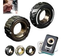 Dual Function Stainless Steel Motorcycle Tire Fidget Ring,Stainless Steel Motorcycle Tire Fidget Ring,Anxiety Relief Ring Toys Fidget Spinner Ring Men Fidget Toys (A+B)