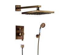 Dual Functional Shower System, Antique Shower?Column with 8 Inch Rainfall Shower Head and Handheld Spray, Concealed Wall Mount