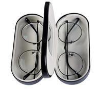 Dual Glasses Case,2 in 1 Double Eyeglass Case with Mirror Double Sided Glasses Case for Frame And Contact Lenses