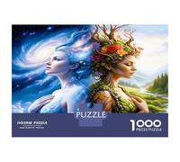 Dual Goddesses 1000 Piece Classic Jigsaw Puzzle Elemental Harmony Jigsaw Puzzle Bundle Extra-Thick Cardboard Stress Relief Travel Adults Kids Age 12 Years Up 70x50cm/1000pcs