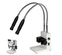 Dual Gooseneck LED Microscope Illuminators with Adjustable Brightness for PCB Repair and Stereo Zoom Microscopy