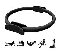 Dual Grip Pilates Ring Pilates Ring Magic Exercise Circle With Double Handle Yoga Ring Fitness Circle For Fat Burning Exercises On Arms Thighs To Increase Strength Women and Men (Black)
