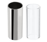 Dual Guitar Slide Set: 6cm Stainless Steel and Glass Tone Bars for Versatile Instrument Playing and Unique Soundscapes