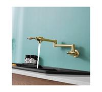 Dual Handle Kitchen Faucet Wall-Mounted Double Hole Brass Fill Valve Swivel Spout Modern Design Durable & Easy to Install Perfect for Home & Commercial Use (D. A)