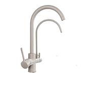 Dual Handle Kitchen Faucet with Purifying Filter, Swivel Spray, Countertop Mount - Chrome, Brushed Nickel, Beige Finish for Enhanced Kitchen Sink Experience