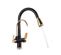 Dual Handle Kitchen Faucet with Water Filter A 360° Rotating Mixer Tap Chrome Polished Stylish Kitchen Sink Fixture Home Water Purifin System Functional & Elegant Design
