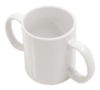 Dual Handled Ceramic Mug - Dishwasher and Microwave Safe - Drinking Aid