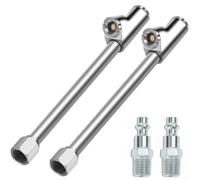 Dual Head Chuck Inflator for Trucks RVs Buses, 2 in 1 Design with Pressure Check & Inflation (2Pcs)