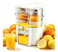 Dual-Head Electric Citrus Juicer with Built-in Cutter, Automatic Lemon Squeezer, 2-Speed Wireless Juice Extractor, Portable Squeezer for Oranges, Lemons & Limes Black