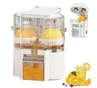 Dual-head Electric Juicer, 100w Dual-head Electric Citrus Juicer,Automatic Dual-Head JuicerMachine, Fresh Hand Pressed Orange JuiceMaker for Whole Fruit (White)