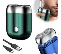 Dual-Head Electric Shaver,Upgrade Pocket Portable Mini Shavers,Rechargeable Waterproof Compact Travel Electric Razor for Men,USB Charging for Home,Car,Travel (Green)
