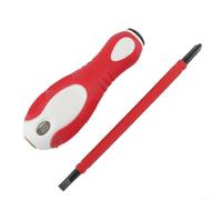 Dual Head Electrical Tester Pen Screwdriver PH1 SL4 Live Wire Detector Circuit Test Tool Mains Voltage Finder with Insulated Handle(PH2 and SL6)
