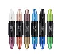 Dual Head Eyeshadow Stick Set, MKNZOME 6Pcs Shimmer Cream Eyeshadow Pen High Pigmented Eye Shadow Stick Waterproof Long Lasting Eye Makeup Gift for Women Girls