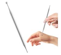 Dual Head Facial Reflexology Tools,15cm Stainless Steel Acupuncture Needle Portable Ear and Body Point Probe Pen Self Deep Tissue Massage Tool, Relieve Tension and Headaches