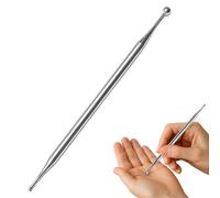 Dual Head Facial Reflexology Tools, Stainless Steel Acupuncture Pen, Manual Acupressure Pen, Portable Deep Tissue Massage Tool for Ear Body Points, Self-Massage Acupressure Probe for Headache Relief