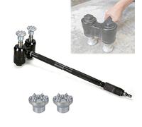 Dual Head Pneumatic Scabbling Hammer, Long Handle Bush Hammer, 2×2100bpm High Impact Frequency, 6-8 M²/h Working Efficiency, for Stone Texturing, Litchi Surface