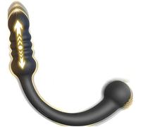 Dual-Head Prostate Massager, Vibrating G-Spot Stimulator with Tactile Manual Interface, Waterproof Premium Silicone Curved Anal Toy for Men & Couples, Ergonomic Body-Safe Deep Stimulation Tool