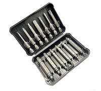 Dual Head Screw Extractor Set for Removing Broken Screws and Bolts with Rusted Threads, Compact Case Storage and Heavy Duty Steel Build (A)
