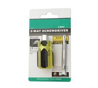 Dual Head Screwdriver PH2 SL6 70mm High Torque | PH2 for cross and SL6 slotted tips, high torque transmission, anti-slip grip, 70mm compact length, for durable steel