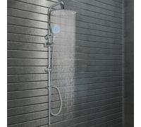 Dual Head Shower Set Silver 95cm Stainless Steel+ABS 200mm Rain Head Adjustable