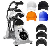 Dual Heater Hat Heat Press Machine, Semi-Automatic Cap Press with Multi-Timer, Precise Temperature Control for Hats with Auto Stand-by Mode, Includes 3 Interchangeable Sizing Pads