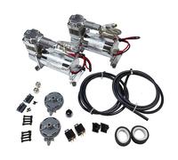 Dual Heavy Duty Onboard 12V Air Compressors 200 PSI with Remote Mount Kit | Universal Fit for Truck Car Train Horn, Suspension Ride Bag System | Fits All 12V Vehicles Like Truck Pickup SUV RV Marine