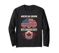 Dual Heritage American Grown Canadian Roots Cross-Border Long Sleeve T-Shirt
