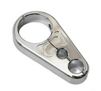 Dual Hole Brake Line Clamp 25mm Chrome Finish Easy Fit | Dual hole , holds clutch and throttle cables, chrome finish, aluminum alloy, no drilling required