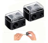 Dual Hole Cosmetic Pencil Sharpener,Lip Liner Sharpener Eyeliner & Eyebrow Pencils Makeup Sharpener with Removable Lid Travel-Friendly Sharpeners Fits All Makeup Pencils