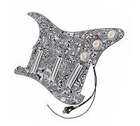 Dual Hot Rails Humbucker Pickup Multifunction Pre-wired Black & White Pickguard White Pickup For For ST Guitar Guitar Replacement Parts