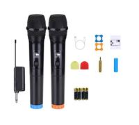 Dual Karaoke Wireless Dynamic Microphone VHF Professional Room To Sing Handheld Mic For Party Show Home Speech Church PA System(Two in one)