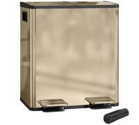 Dual Kitchen Compartment Bin 2x20L Double Pedal Waste Rubbish Recycling 40L